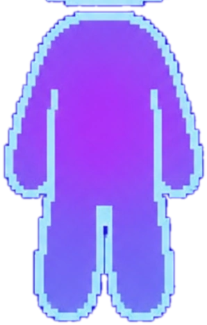 the body of a pixel dog